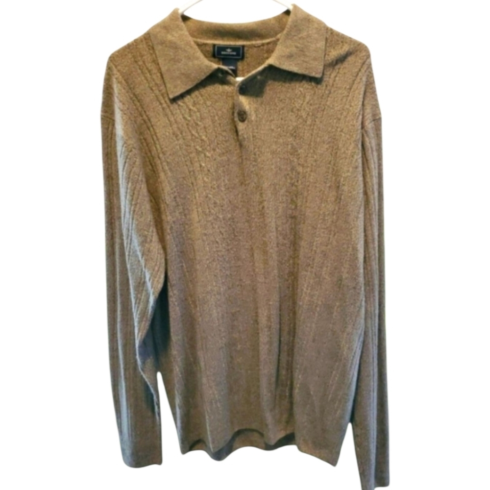 DOCKERS MEN'S LONG SLEEVE BEIGE SWEATER XL